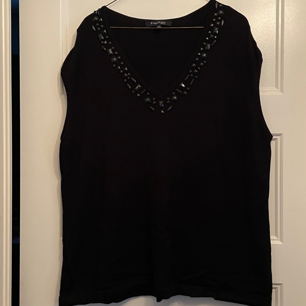 Black knit sleeveless top